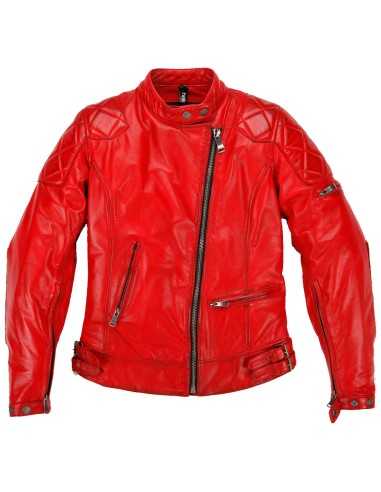 Giacca moto | HELSTONS | KS70 Femme Cuir de Bovin Rouge - Taglia L